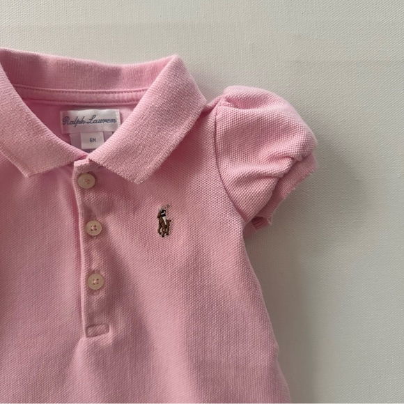 Ralph Lauren 6 Months Baby Girl Pink Polo Ruffle Dress Spring Summer - Picture 3 of 5